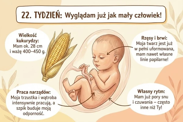 22 tydzień ciąży – rozwój dziecka
